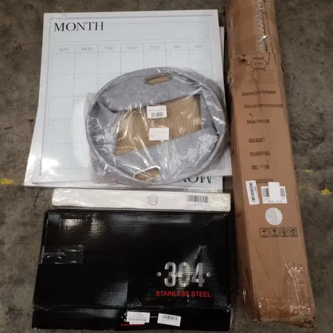 PALLET CONTAINING ASSORTED PRODUCTS INCLUDING CHICKEN FENCE, STAINLESS STEEL FAUCET, DOG TOY STORAGE & FRAMED WEEKLY PLANNER
