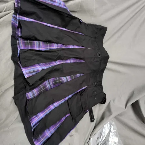 BLACK AND PURPLE UNISEX GOTHIC KILT 