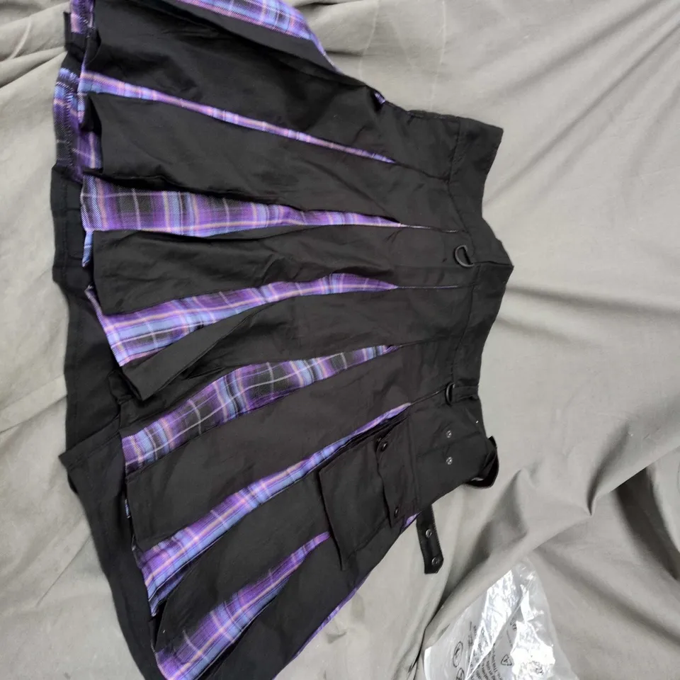 BLACK AND PURPLE UNISEX GOTHIC KILT 