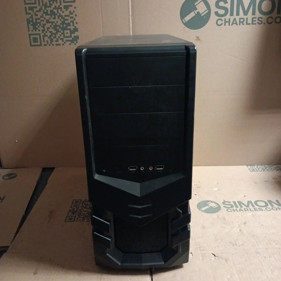 BLACK MID-TOWER PC CASE WITH SIDE WINDOW AND FRONT I/O