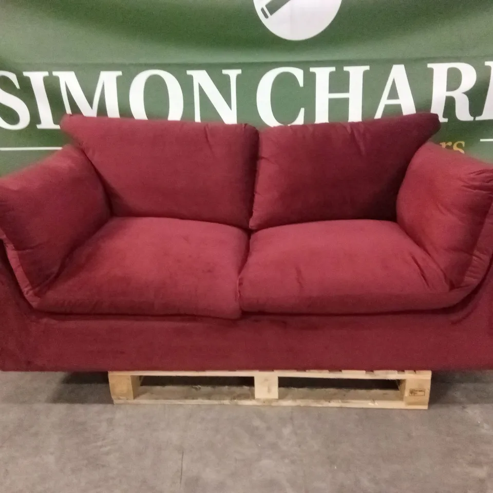 QUALITY DESIGNER SOLACE+CO ORSON SOFA - BURGUNDY VELVET