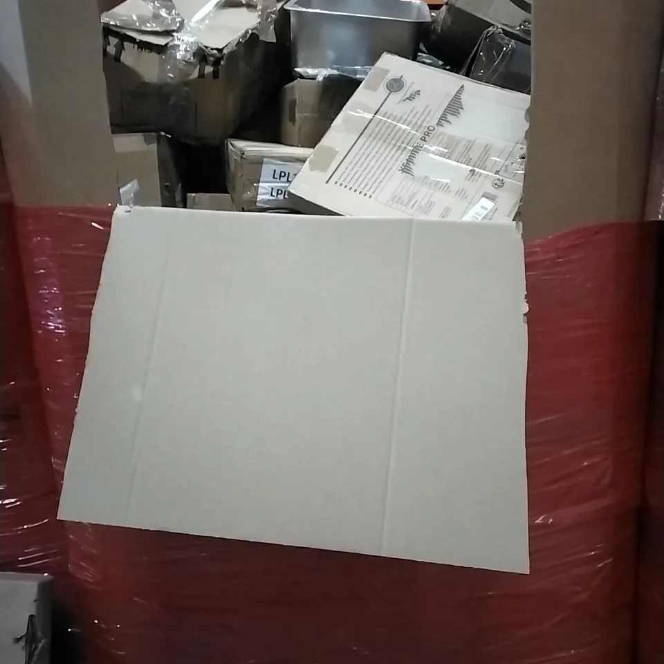 PALLET OF HOUSEHOLD ITEMS TO INCLUDE TOILET RISER, STEAM CLEANER,  TERRARIUM LIGHT FIXTURE, TOILET SEAT AND OTHER ASSORTED ITEMS...