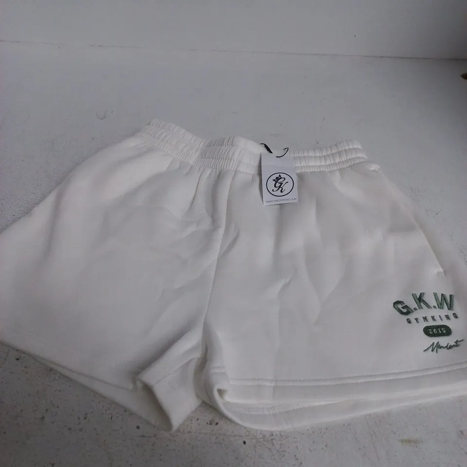 THE GYM KING WHITE SHORTS – UK 10