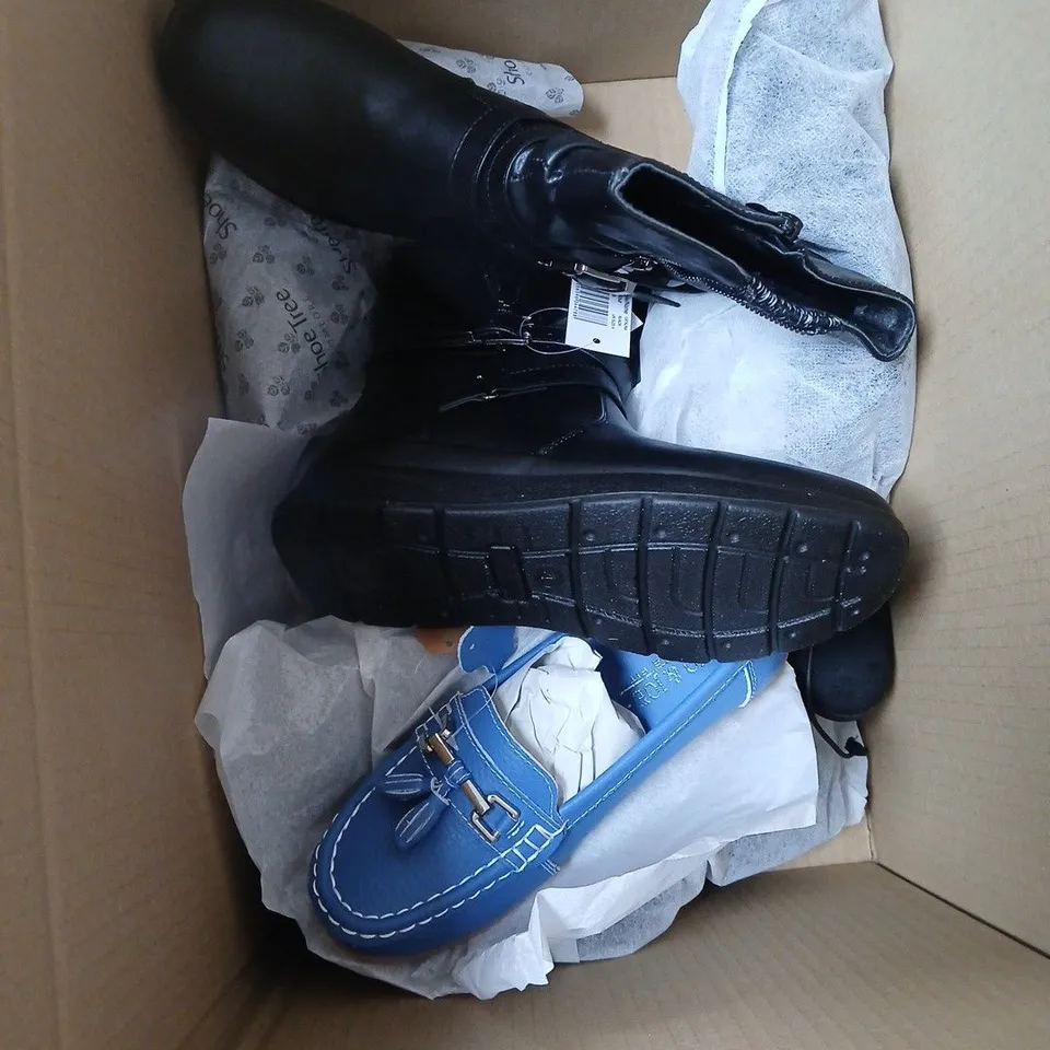 BOX OF APPROX 4 ASSORTED SHOES IN VARIOUS STYLE, COLOUR AND SIZES 