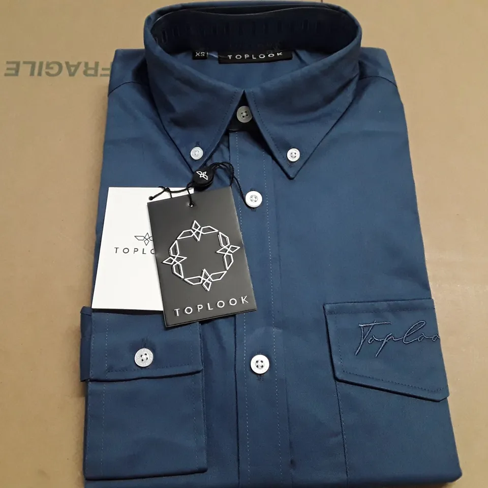 TOPLOOK BLUE LONG SLEEVE SHIRT - XS
