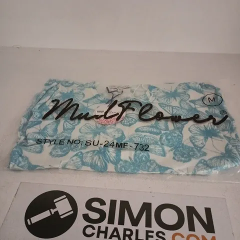 MUDFLOWER TOP – BUTTERFLY PRINT, UK SIZE M 