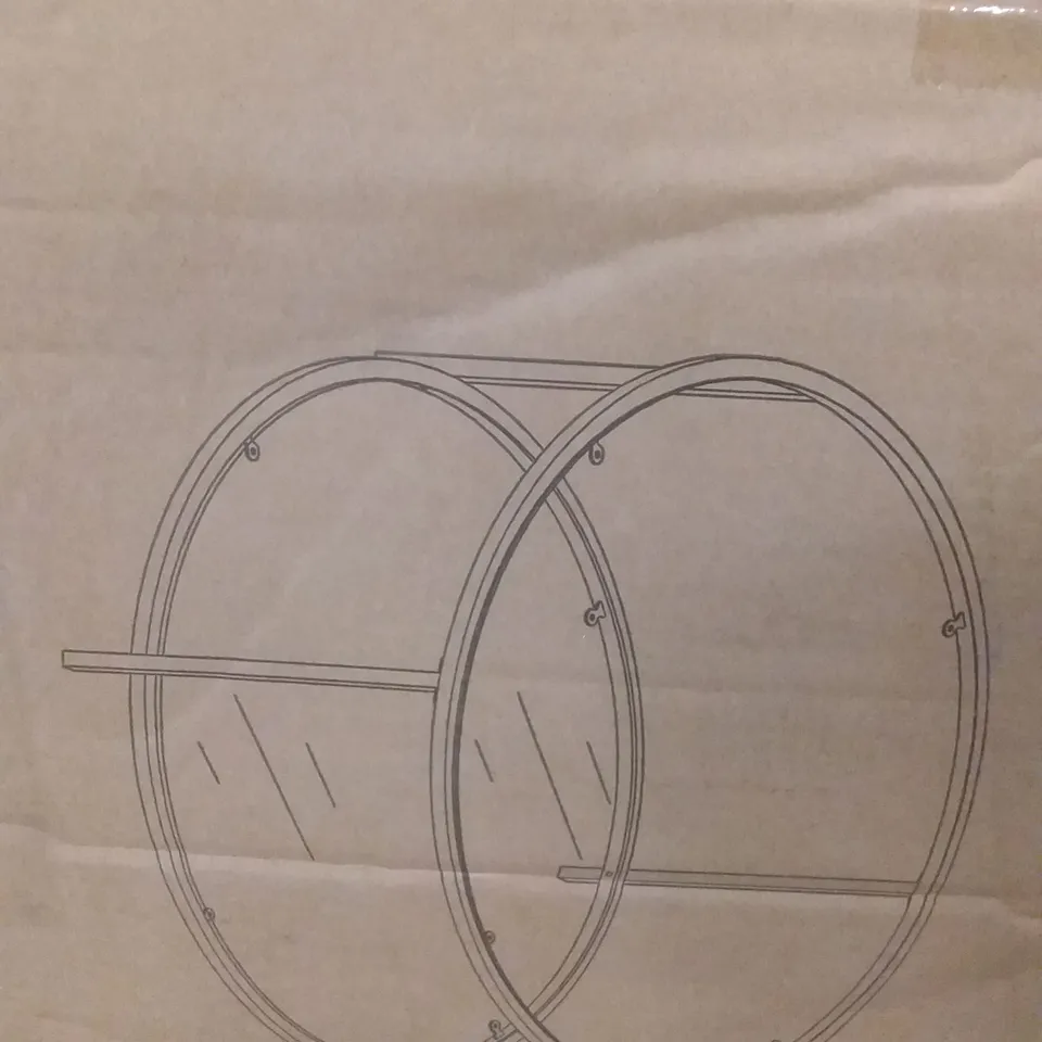 BOXED ROUND COFFE TABLE - CLEAR TABLE TOP