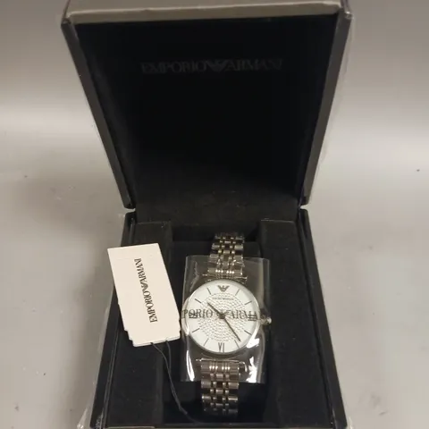 EMPORIO ARMANI GIANNI LADIES SILVER CRYSTAL WATCH