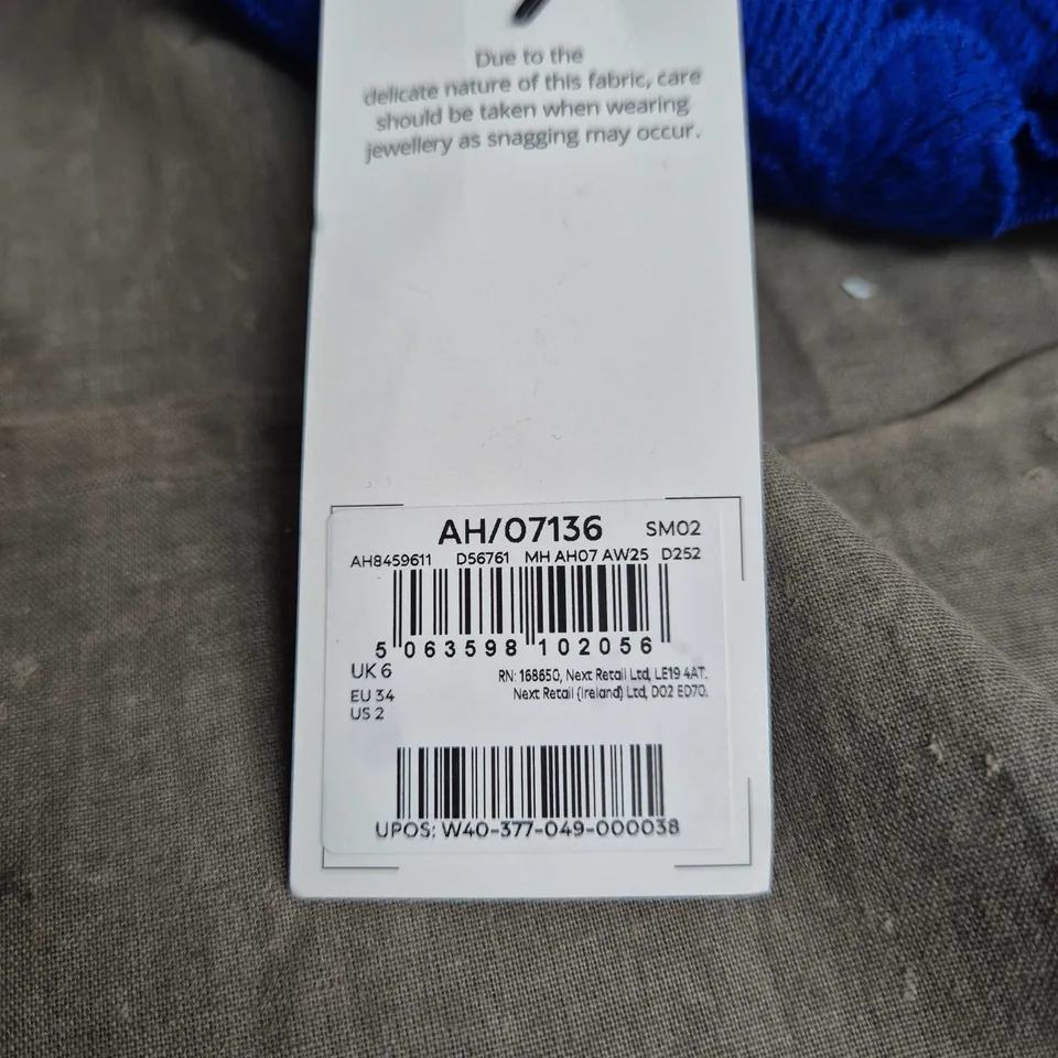 LIPSY NEXT BLUE LACE-DETAIL FORMAL DRESS, UK 6 (EU 34, US 2) – WOMEN'S EVENING GOWN