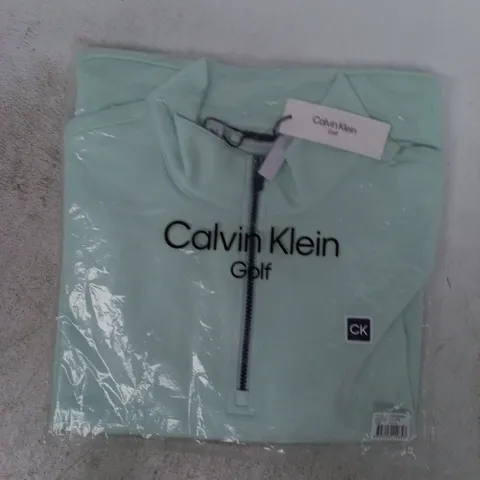 BAGGED CALVIN KLEIN GOLF 1/2 ZIP JACKET IN PALE MINT GREEN SIZE XL
