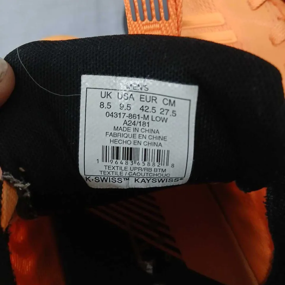 K-SWISS WOMEN'S ORANGE RUNNING SHOES – UK 8.5 (US 9.5 / EU 42.5)
