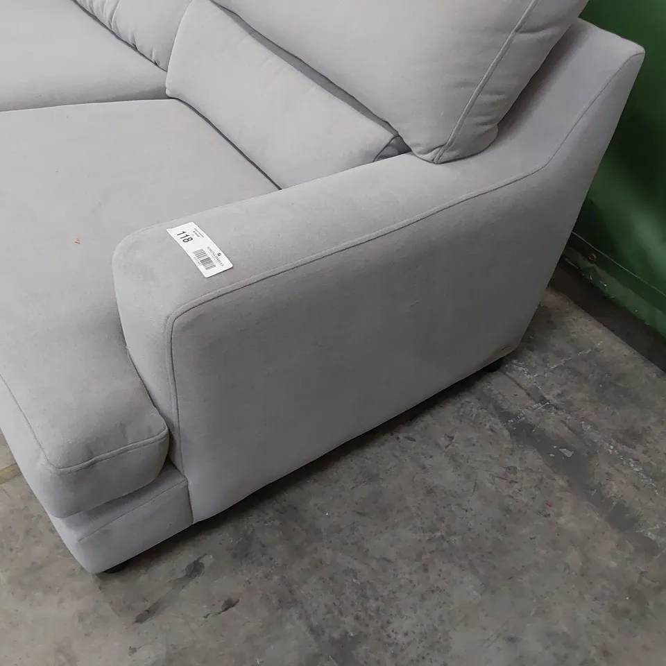 QUALITY BRITISH DESIGNER LOUNGE Co. TWO SEATER SOFA LIGHT GREY FABRIC 