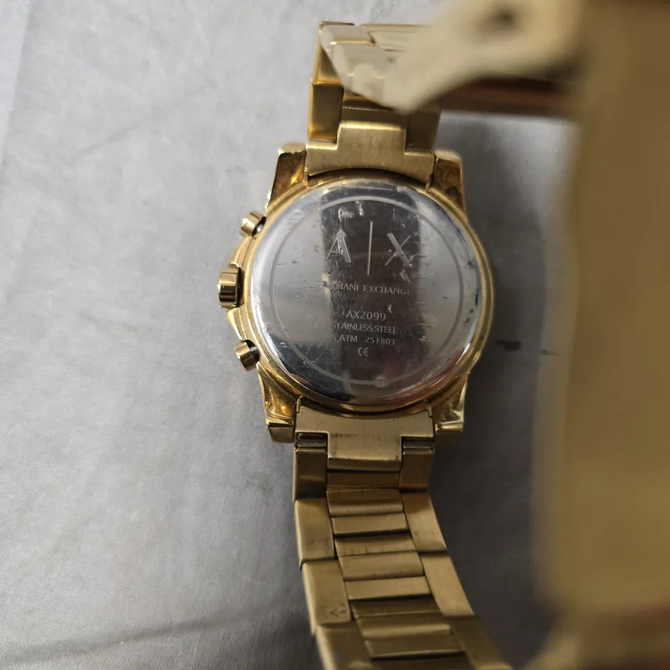 ARMANI EXCHANGE AX CHRONOGRAPH WATCH – GOLD TONE STAINLESS STEEL