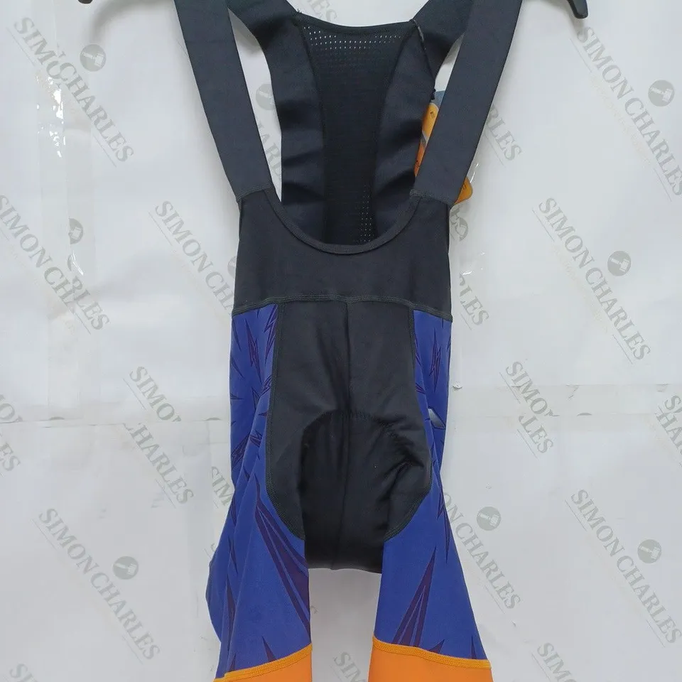 TEMPUS CYCLING OVERALLS IN BLACK/BLUE/ORANGE - MEDIUM