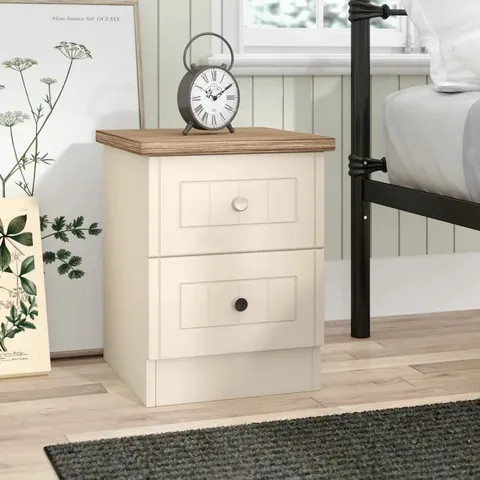 BOXED FULLY ASSEMBLED ROSIO 2 DRAWER BEDSIDE TABLE (1 BOX)