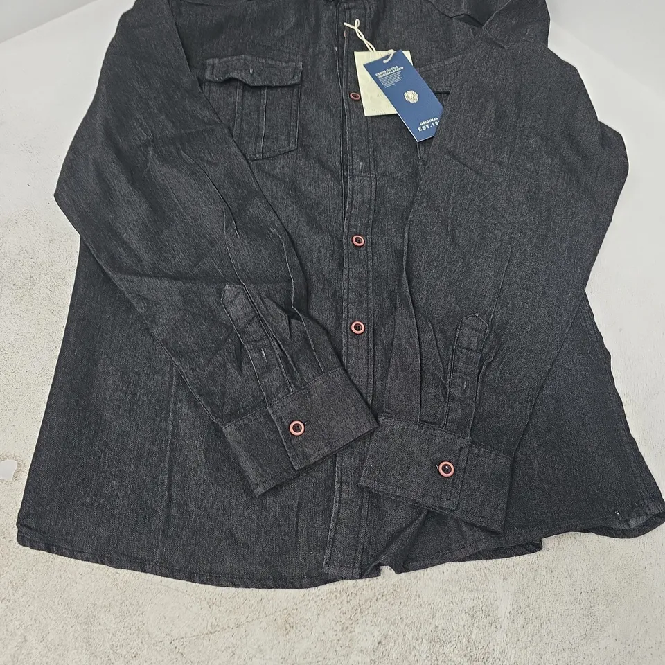 DENIM SHIRT – DARK INDIGO, LONG SLEEVE, SIZE L