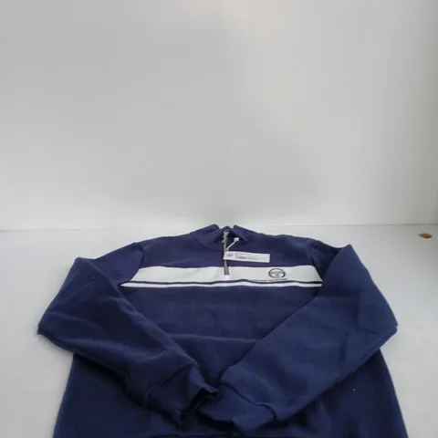 SERGIO TACCHINI BLUE/WHITE MEDIUM 1/4 ZIP TOP