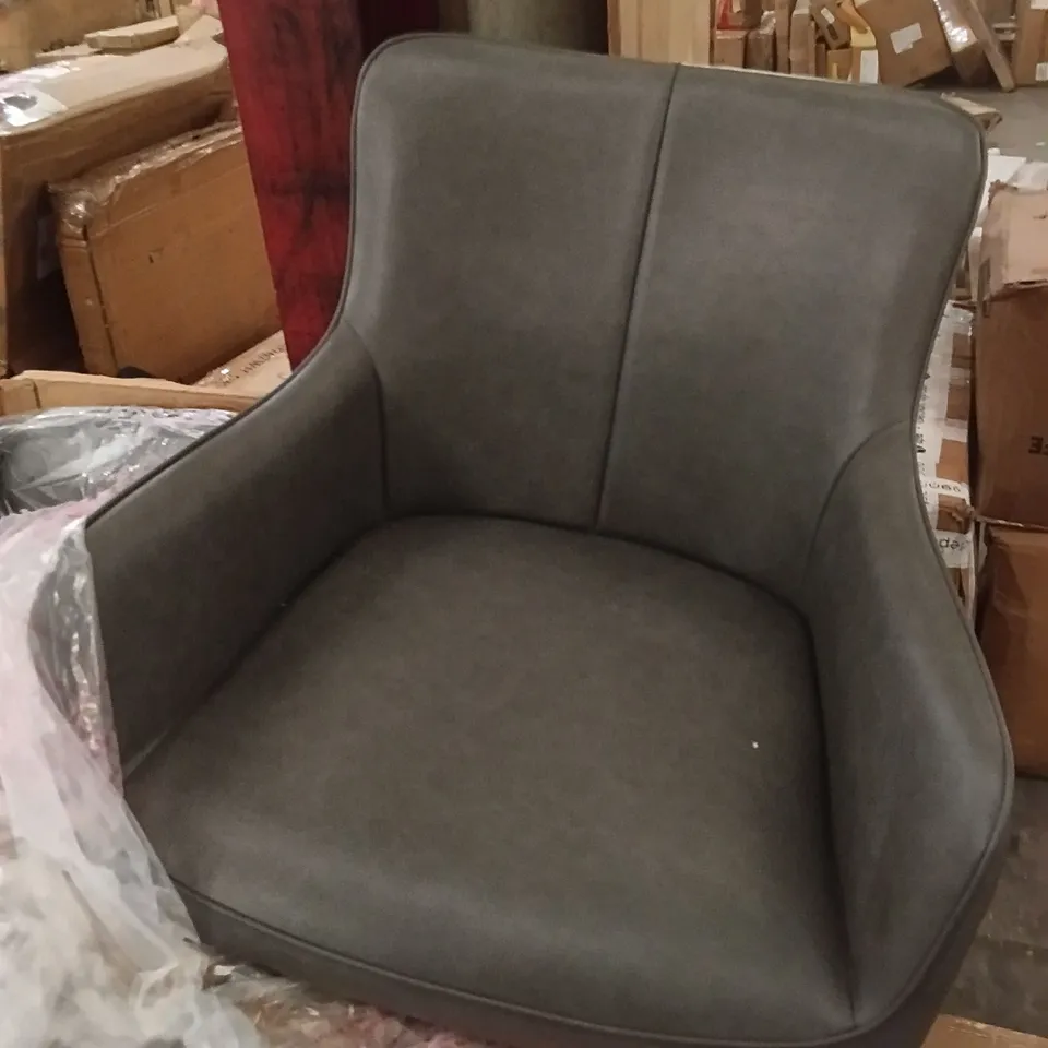 BOXED SET OF 2 FAUX LEATHER CHAIRS