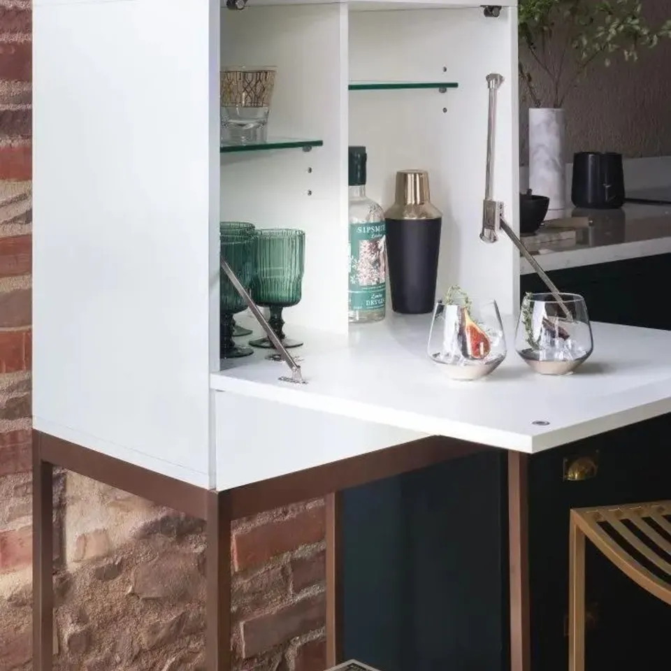 BRAND NEW BOXED ADRIANA DRINKS CABINET - BRONZE AND WHITE (3 BOXES) RRP £1265