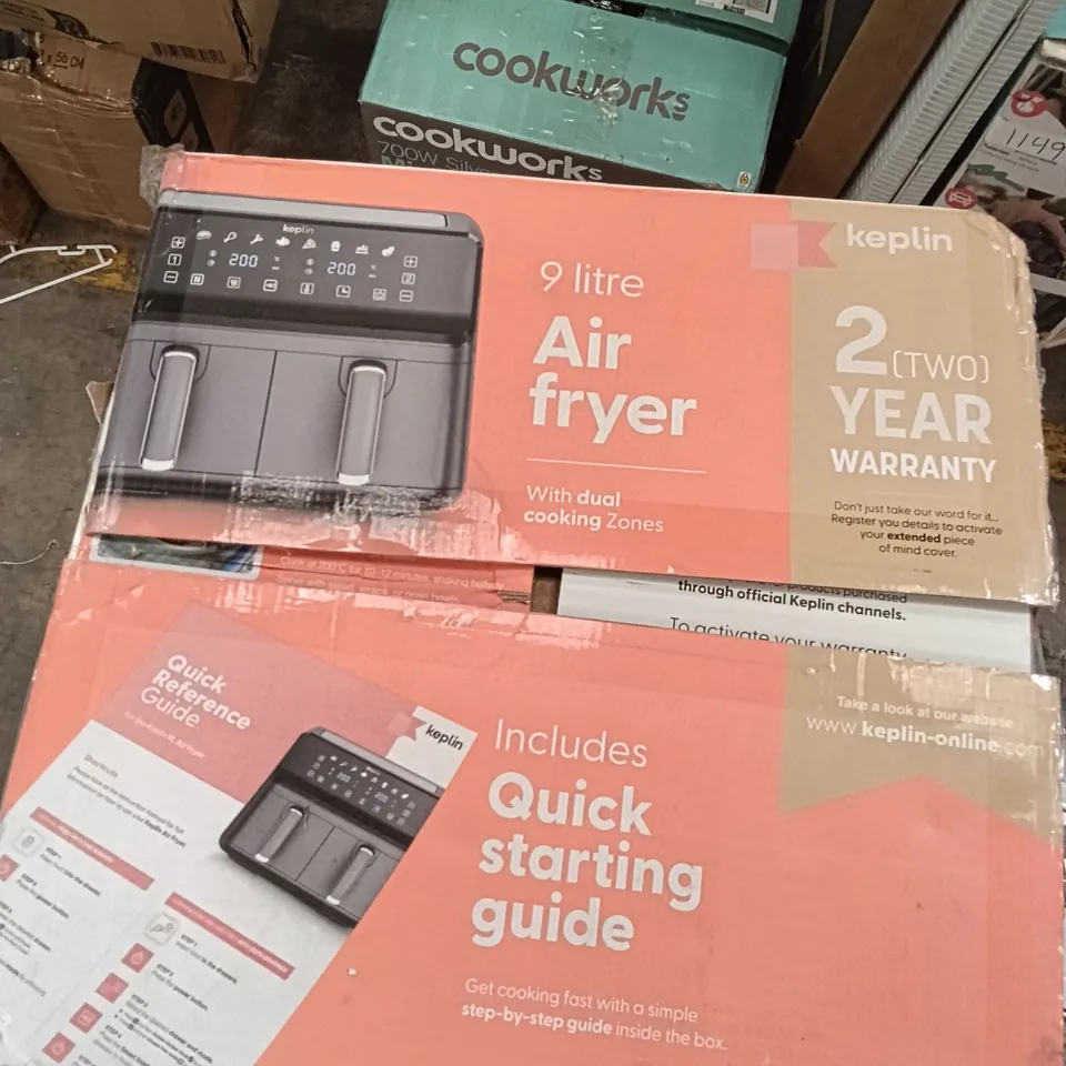 BOXED KEPLIN 9 LITRE AIR FRYER WITH DUAL COOKING ZONES 