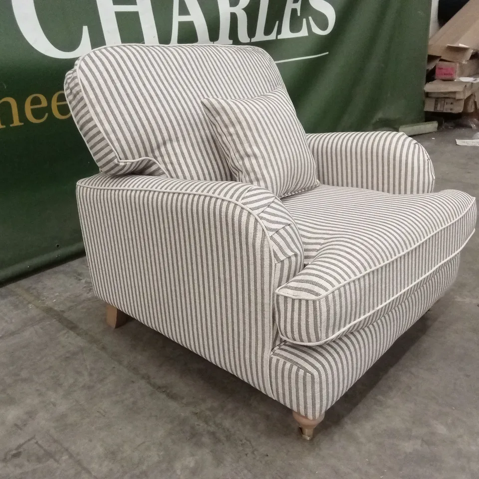 BAY STRIPE FABRIC ARMCHAIR RRP £479