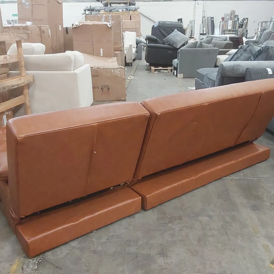 QUALITY DESIGNER FAUX LEATHER CORNER SOFA BED