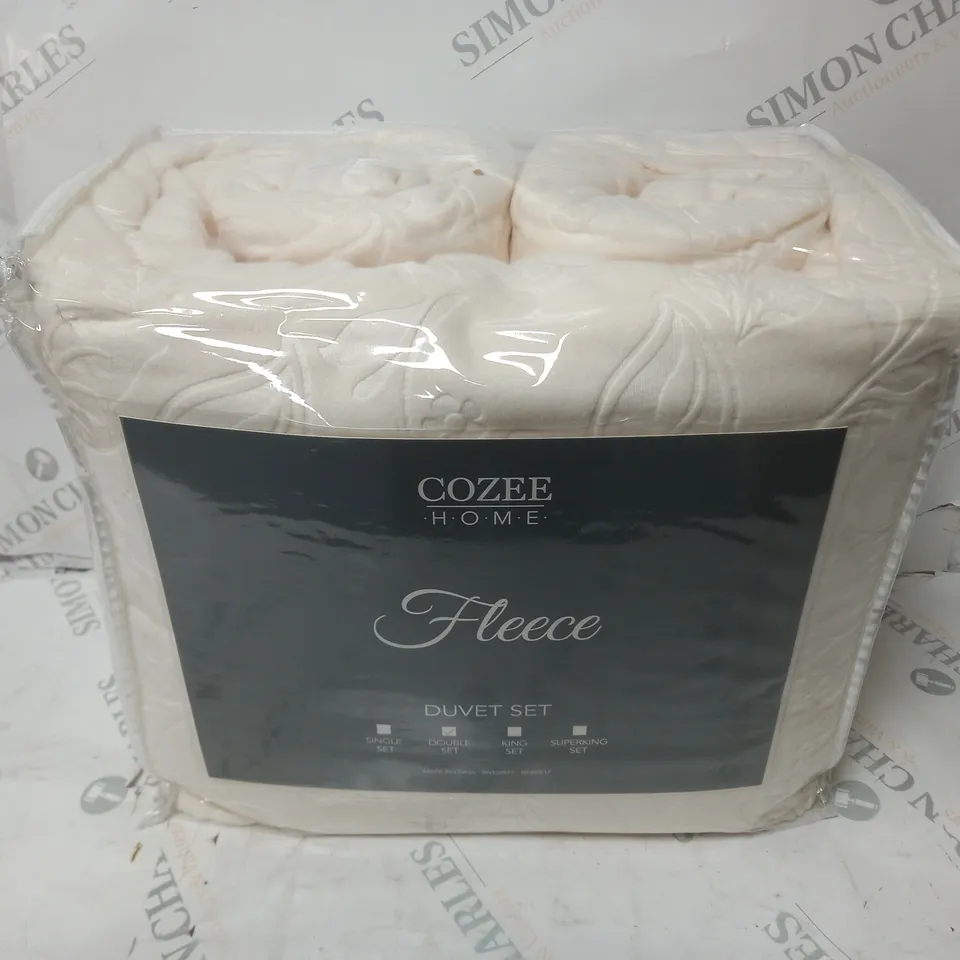 COZEE HOME FLEECE DUVET SET CREAM - DOUBLE SET