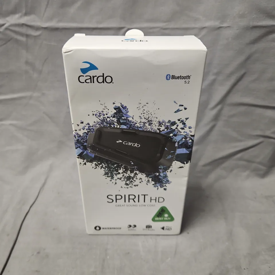 CARDO SPIRIT HD BLUETOOTH INTERCOM – PORTABLE, BOXED
