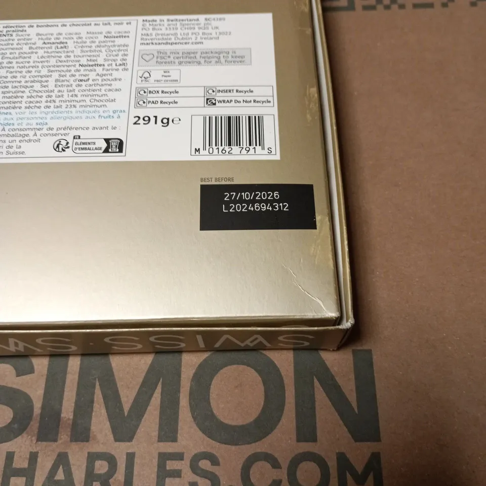 M&S SWISS CHOCOLATIER COLLECTION 291G