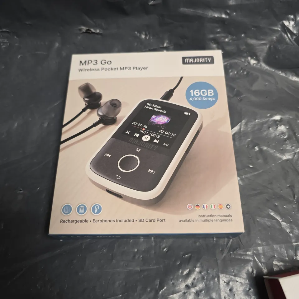 MAJORITY MP3 GO WIRELESS POCKET MP3 PLAYER – 16GB (BOXED)