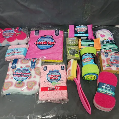 MINKY CLEANING PRODUCTS TO INCLUDE CLOTHS, SCRUBS, AND PADS ETC.
