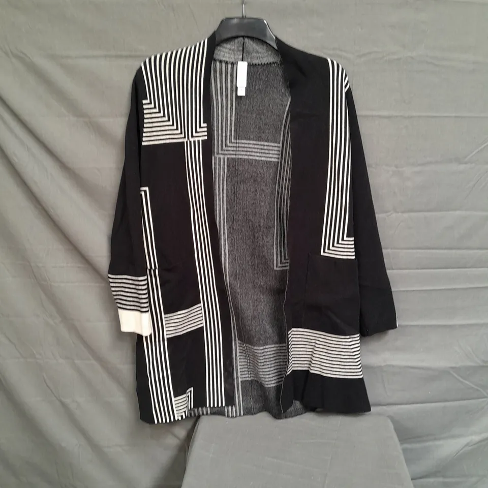 BOXED LOT OF APPROX 8 LADIES WYNNE COLLECTION STRIPED CARDIGANS. VARIOUS COLOURS AND SIZES