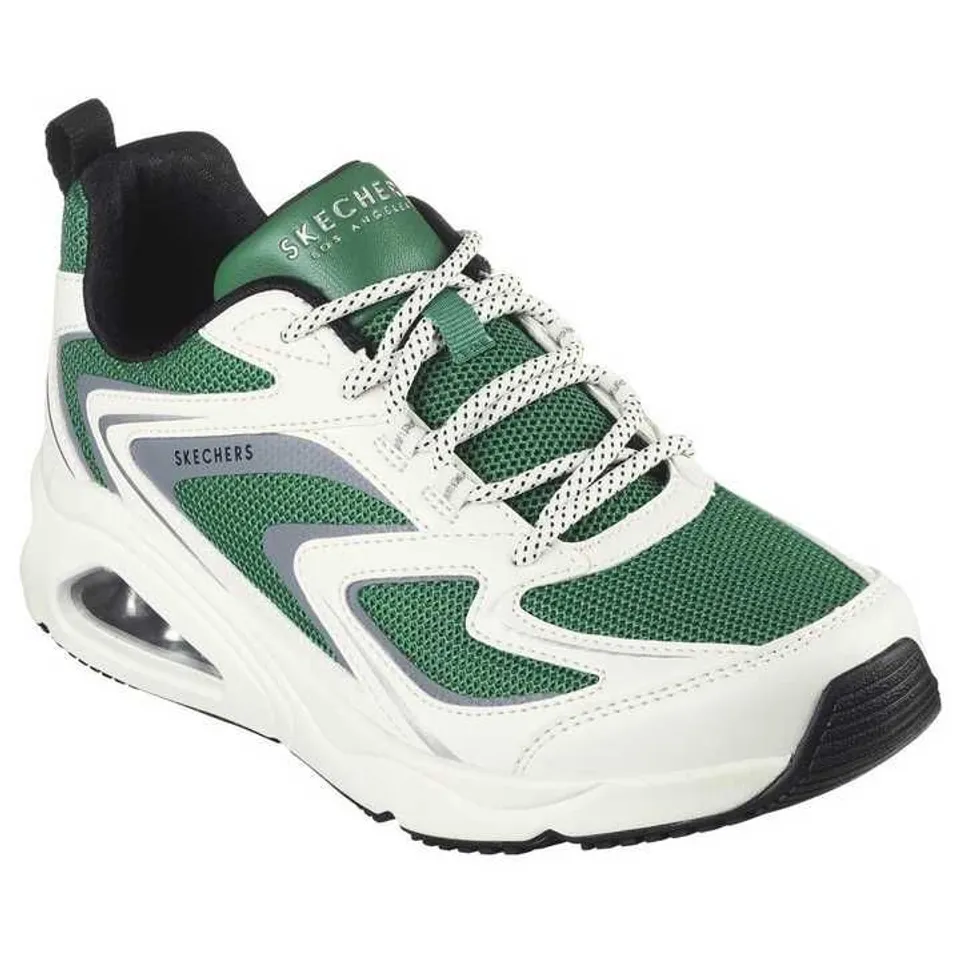 SKECHERS GREEN TRES AIR UNO MESH TRAINERS