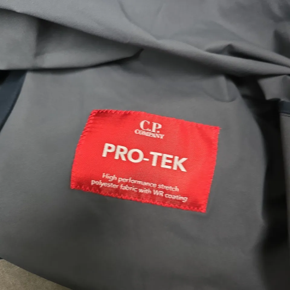 C.P. COMPANY NAVY HOODED JACKET - SIZE UNSPECIFIED