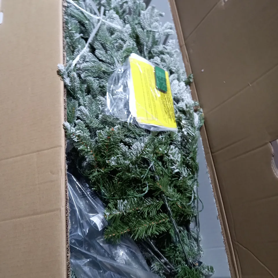 SANTA'S BEST 116 FUNCTION PRE-LIT GUMDROP AUBURN CHRISTMAS TREE - 7FT, SNOW KISSED