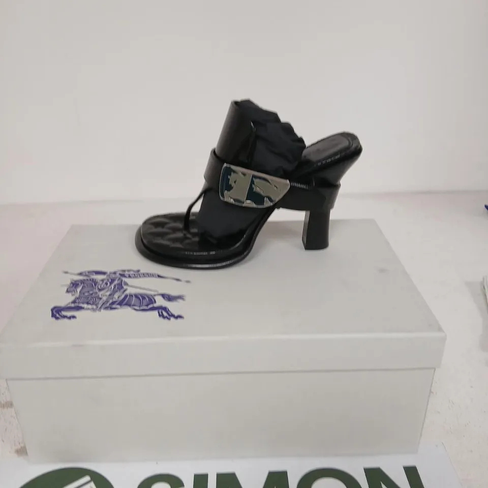 BURBERRY WOMEN'S LEATHER SANDALS – BLACK, UK4 (EU37)