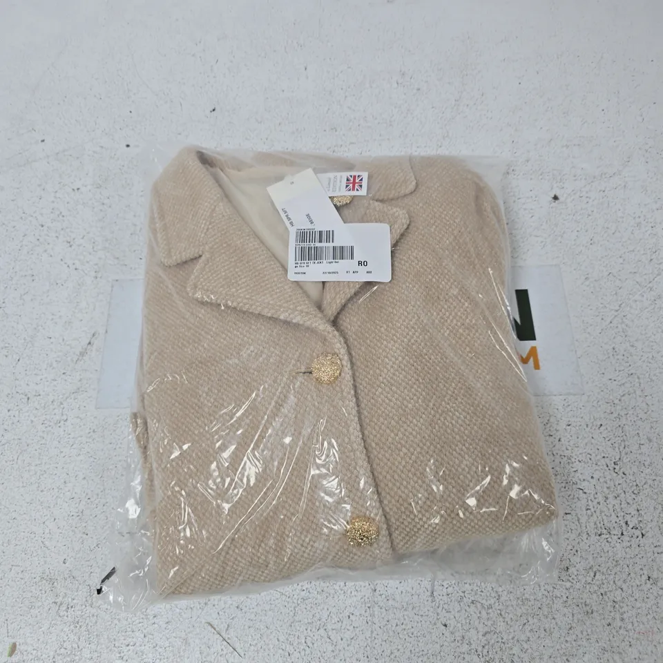 BAGGED HELENE BERMAN BEIGE JACKET SIZE 18