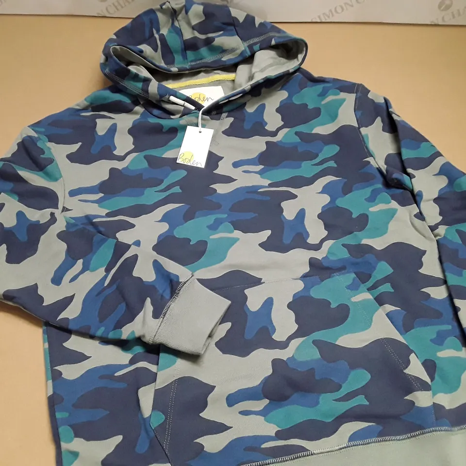 BODEN BLUE CAMO HOODIE - 13/14 YRS