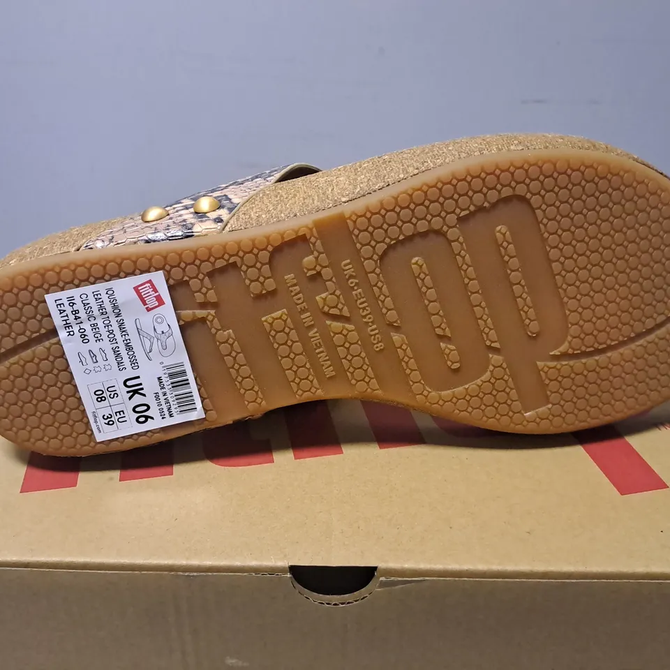 BOXED FITFLOP SNAKE TOE POST SANDALS - UK 6 