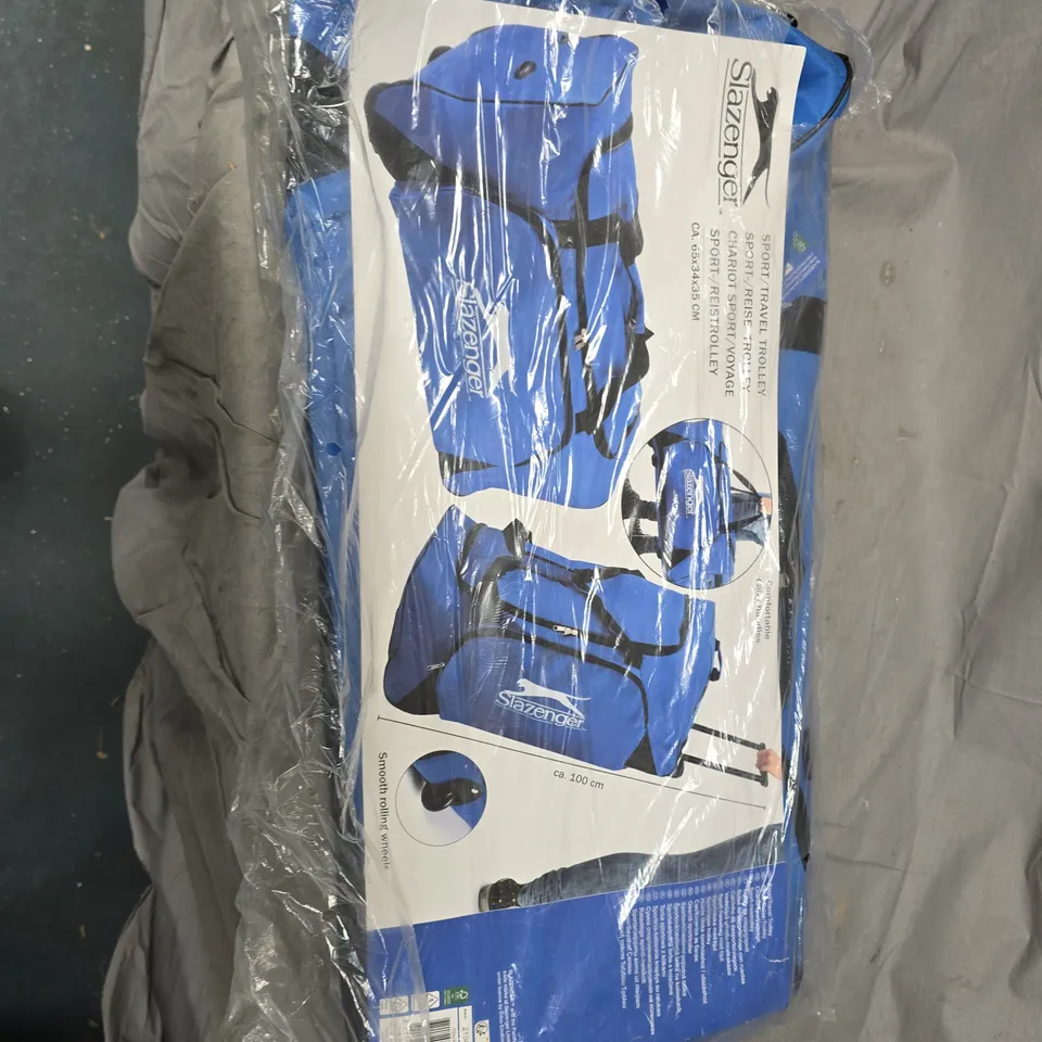SLAZENGER SPORT TRAVEL TROLLEY BAG – BLUE WITH WHEELS