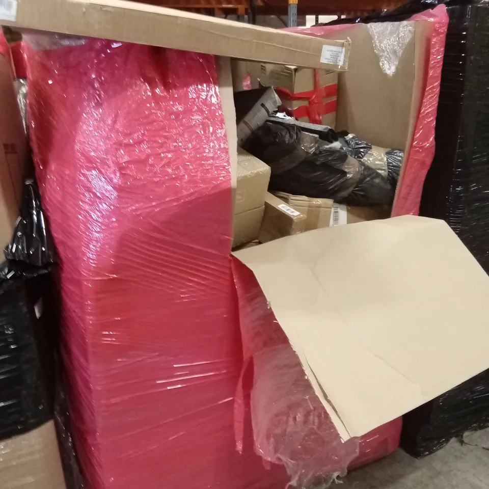 PALLET OF ASSORTED HOUSEHOLD GOODS & PRODUCTS TO INCLUDE; INSECT KILLER, MATS, BOXED FURNITURE ETC 