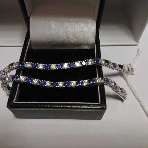 DIAMONIQUE 5.6CT TW BLUE TENNIS BRACELET