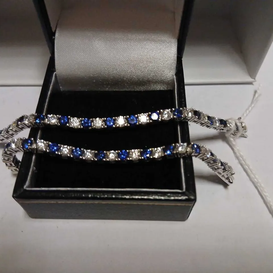 DIAMONIQUE 5.6CT TW BLUE TENNIS BRACELET
