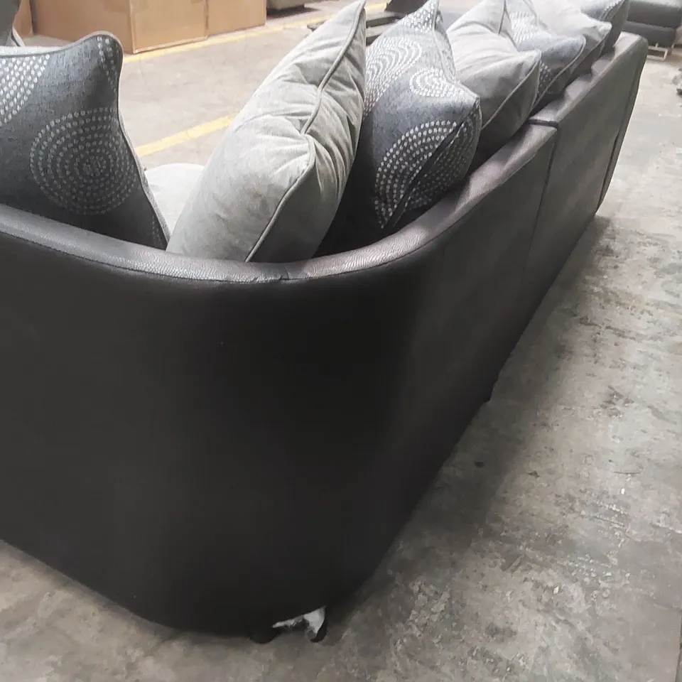 DANUBE FABRIC/FAUX LEATHER CORNER GROUP SOFA RRP £1199