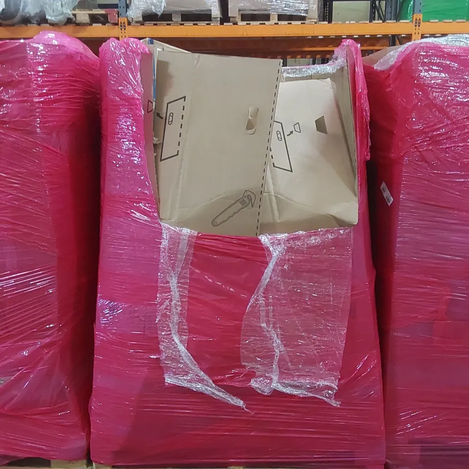 PALLET OF ASSORTED ITEMS INCLUDING: AIR COOLER, LED UFO LIGHT, FRYING PAN, ROTARY TV BASE, ELECTRIC SLICER ECT