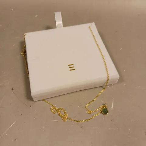 AUREE GREEN STONE CHAIN LINK NECKLACE