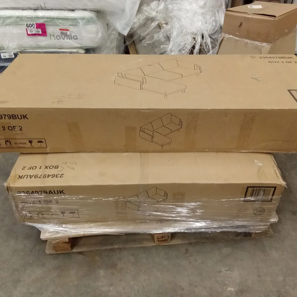 BOXED DESIGNER CORNER SOFA (2 BOXES)