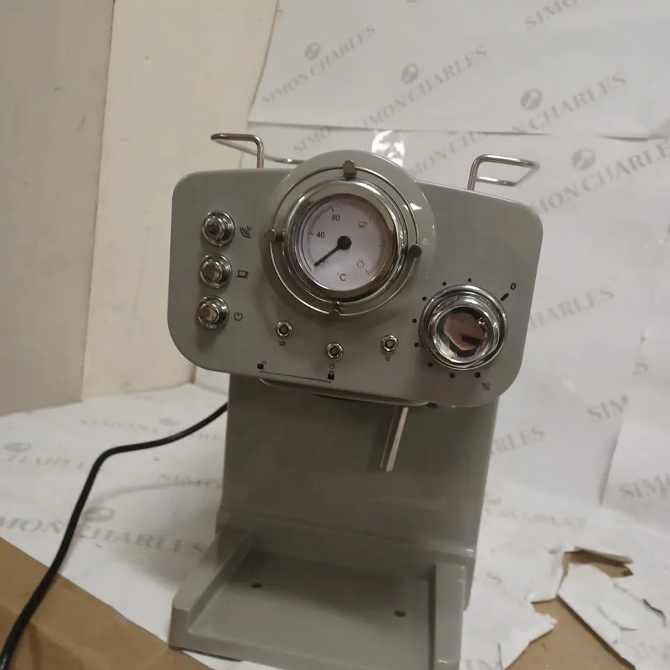 SWAN RETRO PUMP ESPRESSO COFFEE MACHINE - GREY