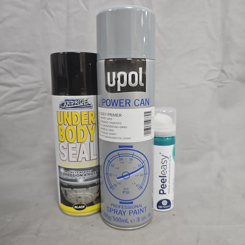 APPROXIMATELY 10 ASSORTED ITEMS TO INCLUDE UPOL POWER CAN, UNDER BODY SEAL, ETC - COLLECTION ONLY