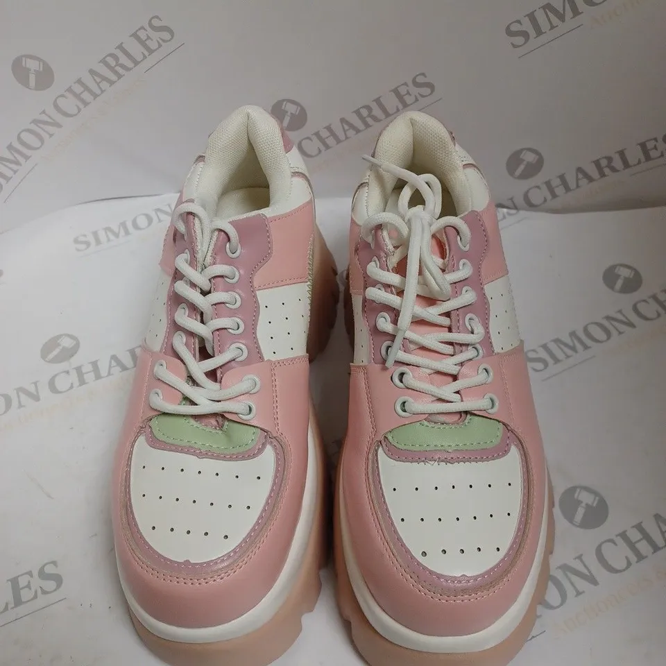 KOI FOOTWEAR PINK STRAWBERRY PLATFORM TRAINERS